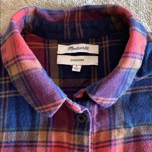 Madewell oversized flannel shirt.